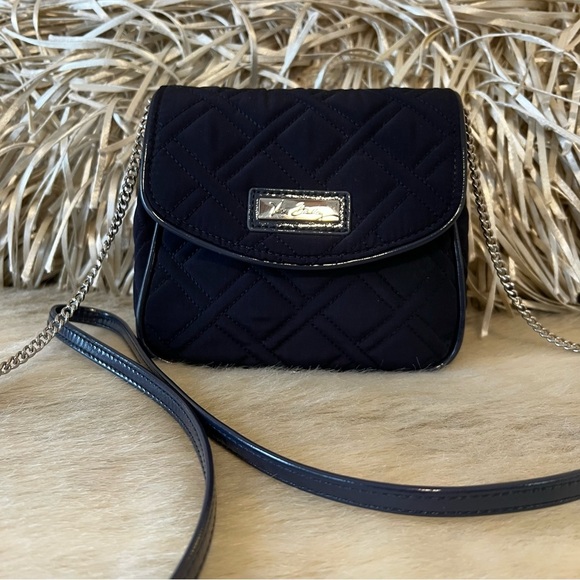 VERA BRADLEY Classic Navy Microfiber Chain Strap Crossbody Mini Shoulder Bag - Picture 1 of 12